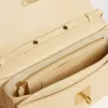 Gioia Tasche aus vanillefarbenem Schafsleder mit goldenen Details Gioia Tasche aus vanillefarbenem Schafsleder mit goldenen Details