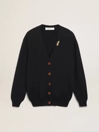Golden Collection Cardigan aus dunkelblauer Baumwolle mit Used-Look