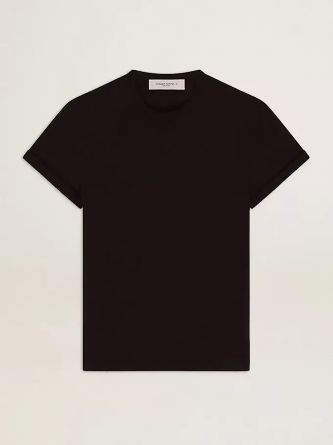 Golden Collection Distressed T-Shirt in Vintage-Schwarz