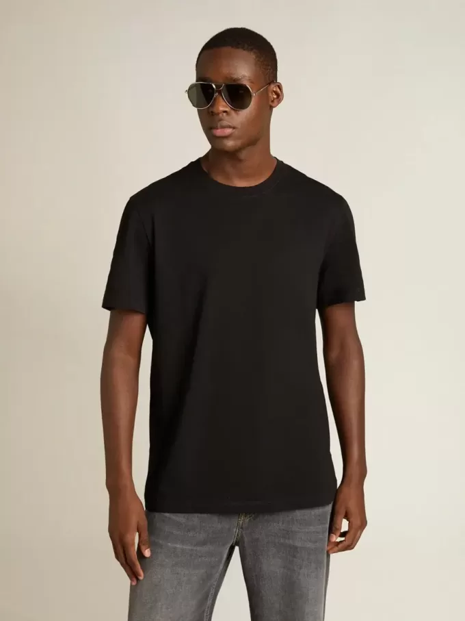 Golden Collection Distressed T-Shirt in Vintage-Schwarz