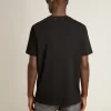 Golden Collection Distressed T-Shirt in Vintage-Schwarz