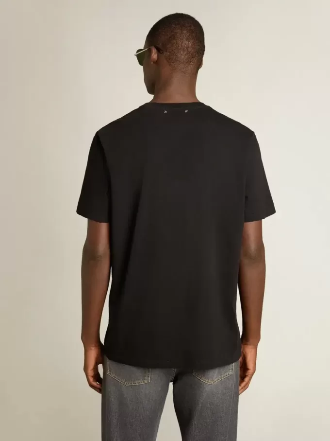 Golden Collection Distressed T-Shirt in Vintage-Schwarz