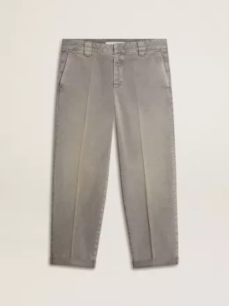 Graue Chino-Hose aus Baumwolle