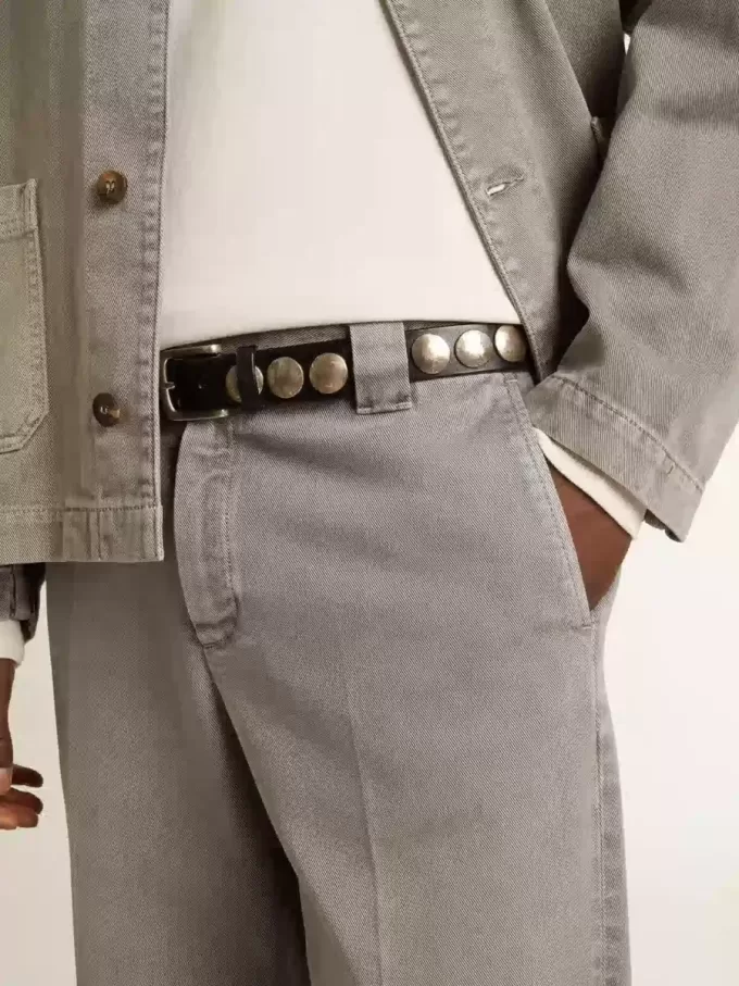 Graue Chino-Hose aus Baumwolle