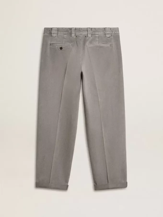 Graue Chino-Hose aus Baumwolle