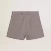 Graue Mini-Shorts für Damen aus Hahnentritt-Wolle