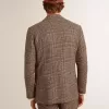 Grauer Einreiher-Blazer für Herren aus Wollstoff mit Hahnentrittmuster Grauer Einreiher-Blazer für Herren aus Wollstoff mit Hahnentrittmuster