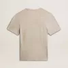 Graues Baumwoll-T-Shirt für Herren mit Vintage-Print auf der Vorderseite