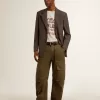 Graues Baumwoll-T-Shirt für Herren mit Vintage-Print auf der Vorderseite
