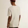 Graues Baumwoll-T-Shirt für Herren mit Vintage-Print auf der Vorderseite