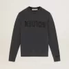 Graues Herren-Sweatshirt mit Logo und Used-Look