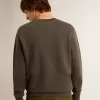 Graues Herren-Sweatshirt mit Logo und Used-Look