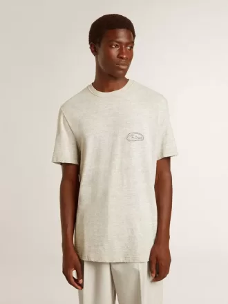 Graues Herren-T-Shirt mit schwarzem Schriftzug