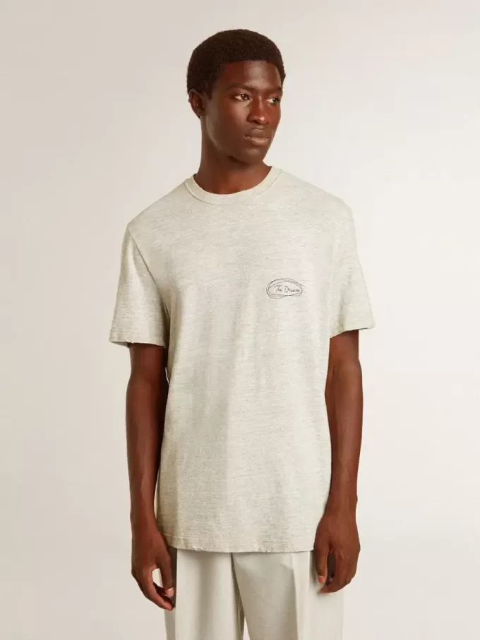 Graues Herren-T-Shirt mit schwarzem Schriftzug
