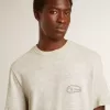 Graues Herren-T-Shirt mit schwarzem Schriftzug