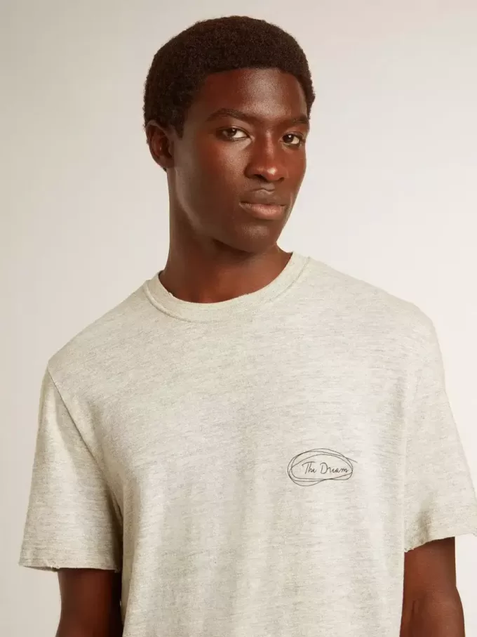 Graues Herren-T-Shirt mit schwarzem Schriftzug