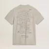 Graues Herren-T-Shirt mit schwarzem Schriftzug