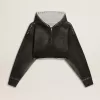 Graues, kurz geschnittenes Sweatshirt mit Used-Look Graues, kurz geschnittenes Sweatshirt mit Used-Look