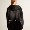 Graues, kurz geschnittenes Sweatshirt mit Used-Look Graues, kurz geschnittenes Sweatshirt mit Used-Look