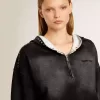 Graues, kurz geschnittenes Sweatshirt mit Used-Look Graues, kurz geschnittenes Sweatshirt mit Used-Look