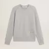 Graues Rundhals-Sweatshirt für Herren mit Kontrastnähten