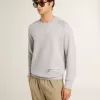 Graues Rundhals-Sweatshirt für Herren mit Kontrastnähten