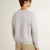 Graues Rundhals-Sweatshirt für Herren mit Kontrastnähten