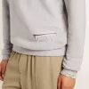 Graues Rundhals-Sweatshirt für Herren mit Kontrastnähten