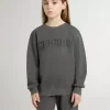 Graues Sweatshirt für Kinder mit geprägtem Logo Graues Sweatshirt für Kinder mit geprägtem Logo