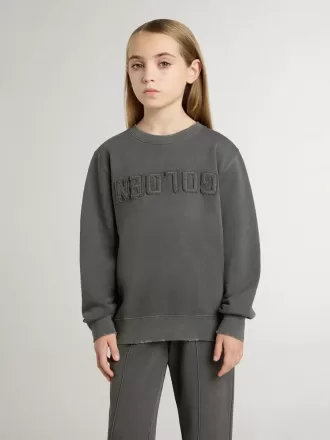 Graues Sweatshirt für Kinder mit geprägtem Logo