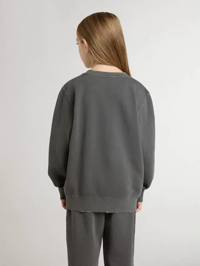 Graues Sweatshirt für Kinder mit geprägtem Logo Graues Sweatshirt für Kinder mit geprägtem Logo