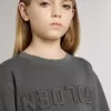 Graues Sweatshirt für Kinder mit geprägtem Logo Graues Sweatshirt für Kinder mit geprägtem Logo