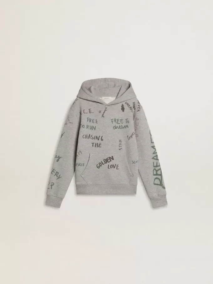 Graues Sweatshirt für Kinder mit mehrfarbigem Aufdruck