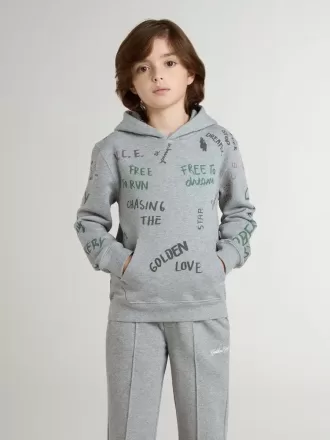 Graues Sweatshirt für Kinder mit mehrfarbigem Aufdruck