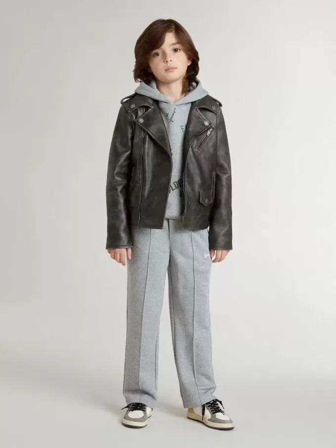 Graues Sweatshirt für Kinder mit mehrfarbigem Aufdruck