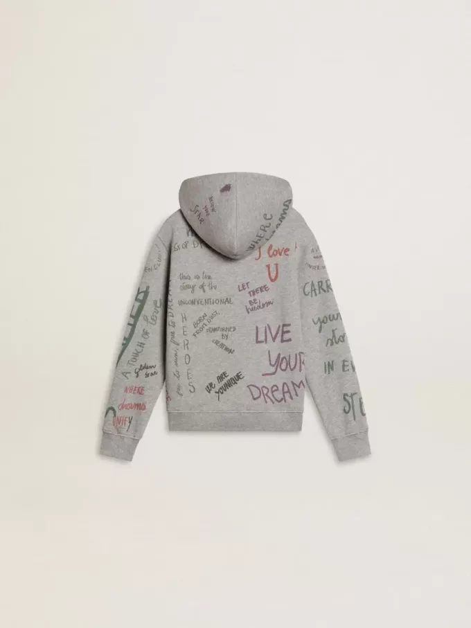 Graues Sweatshirt für Kinder mit mehrfarbigem Aufdruck
