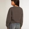 Graues Sweatshirt im Used-Look mit Kristallbeschriftung Graues Sweatshirt im Used-Look mit Kristallbeschriftung