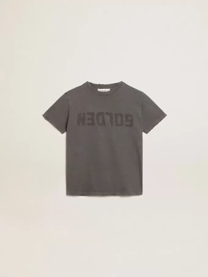 Graues T-Shirt für Jungen mit Used-Look