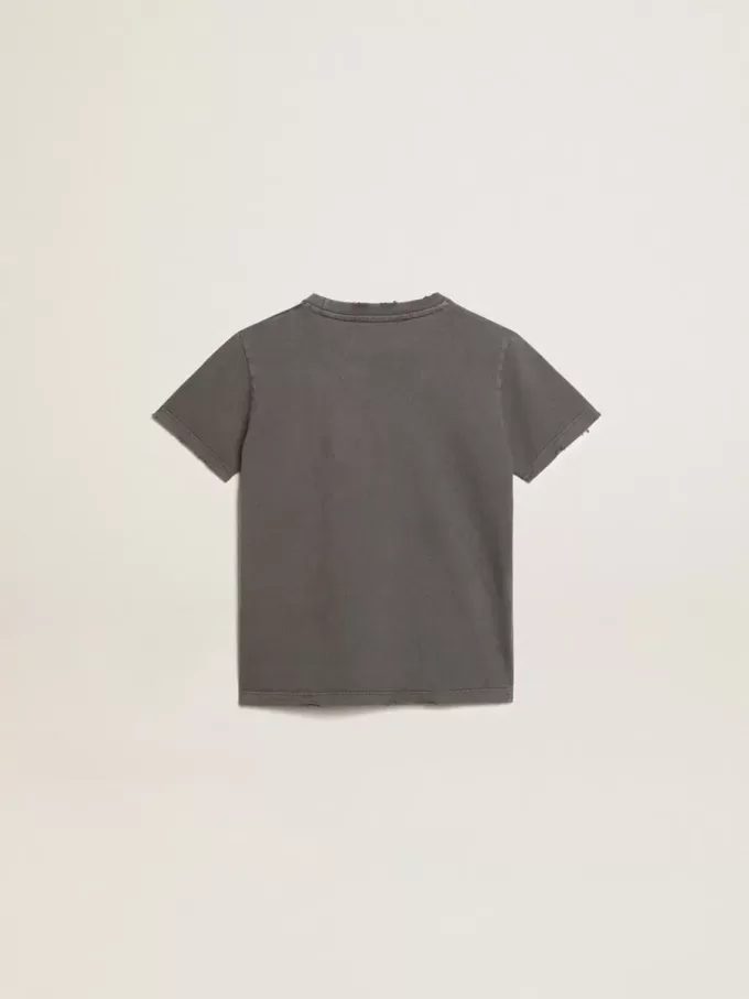 Graues T-Shirt für Jungen mit Used-Look
