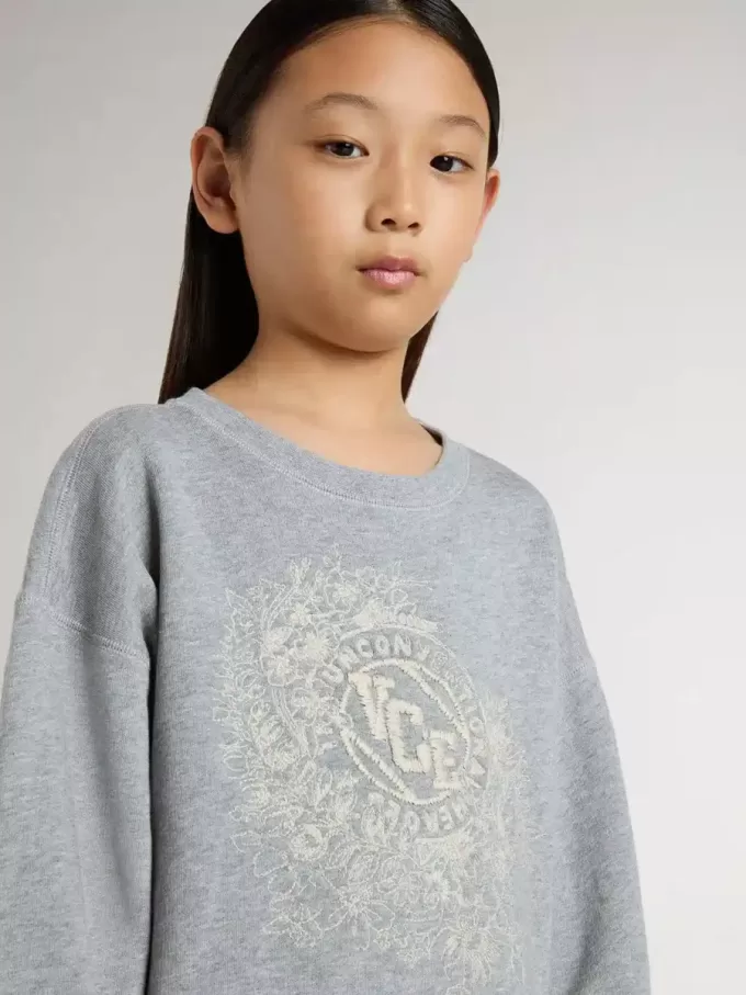Graues und weißes Minikleid für Mädchen