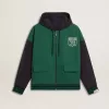 Grün-blaues Wende-Kapuzensweatshirt für Herren