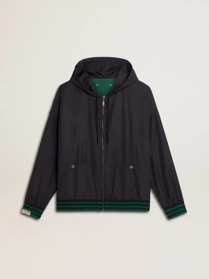 Grün-blaues Wende-Kapuzensweatshirt für Herren