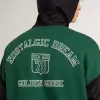 Grün-blaues Wende-Kapuzensweatshirt für Herren