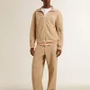Hellbeige Jogginghose für Herren mit weißem Logo
