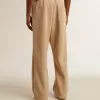 Hellbeige Jogginghose für Herren mit weißem Logo