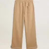 Hellbeige Jogginghose für Herren mit weißem Logo