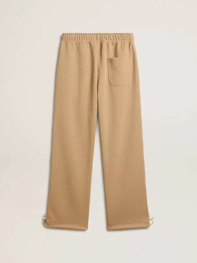 Hellbeige Jogginghose für Herren mit weißem Logo