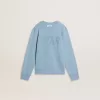 Hellblaues Sweatshirt für Jungen mit Schriftzug auf der Vorderseite