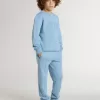 Hellblaues Sweatshirt für Jungen mit Schriftzug auf der Vorderseite