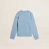 Hellblaues Sweatshirt für Jungen mit Schriftzug auf der Vorderseite